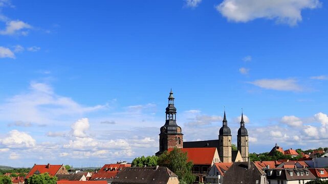the historic german town of eisleben 4k video