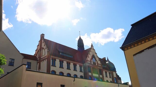 the historic german town of eisleben 4k video