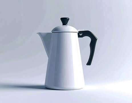 Minimalist style. Coffee maker mockup. Coffee pot with a blank label area.