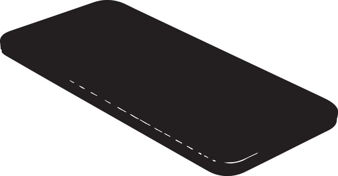 Black matte rectangular with rounded corners and dashed line pattern black rectangle matte surface