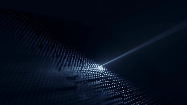 Glowing diagonal light streak on dark digital texture