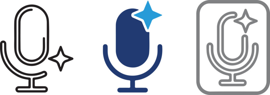 Minimalist microphone icon illustration, hand drawn podcast mic vector symbol, creative studio audio equipment graphic, isolated transparent background.