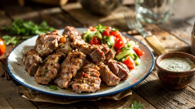 Egyptian cuisine . 
Kebab in Egyptian (Kebab / Lamb Kebab) is a classic dish of Egyptian cuisine, which consists of juicy pieces of marinated lamb or beef cooked over an open fire.