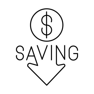 Money saving down arrow financial economy icon illustration design