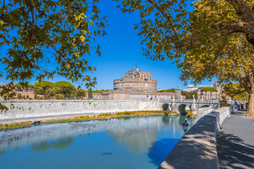 Obraz premium Castel Sant'Angelo, Tiber Rivert, Rome, Italy