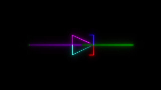 Neon Zener Diode Symbol Glow Animation on Black Background | Voltage Regulation Semiconductor Icon 4K