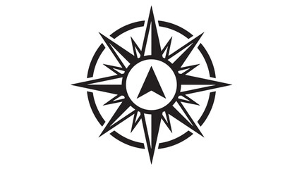 Compass with a Central Arrow Symbol Surrounded by Radiating Lines Featuring Navigation, Direction, Orientation with Travel and Map Elements © Davids