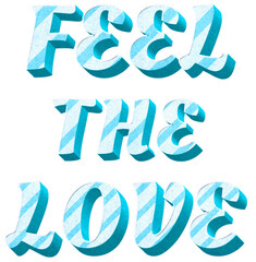 Fototapeta premium Png feel the love text cute stripe patterned