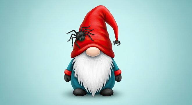 Charming halloween day gnome with spiders festive fall decor for seasonal celebrations and spooky displays