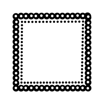 Double Hollow Square Frame with Inner Dotted Border