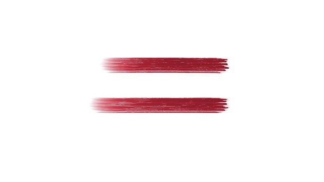 A brush stroke of the sign equal