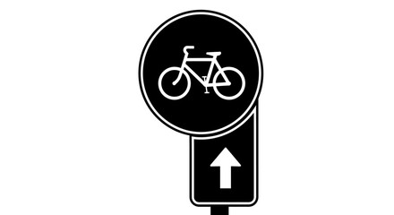 Bike lane directional sign with bicycle symbol © Nimay