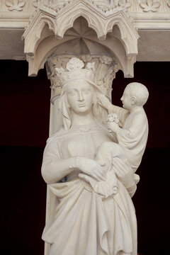 Madonna and Child Statue Detail