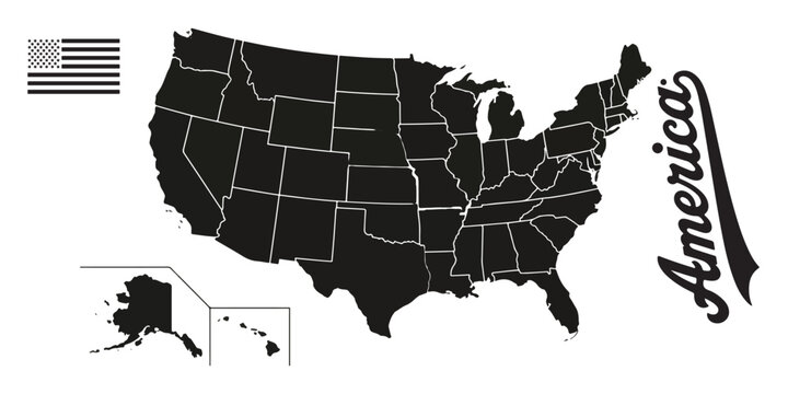 Map of America Vector Illustration