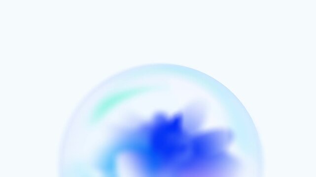 Abstract glass sphere shifts with fluid colorful gradients in a macro 3D animation close up tailored for website headers and cinematic titles