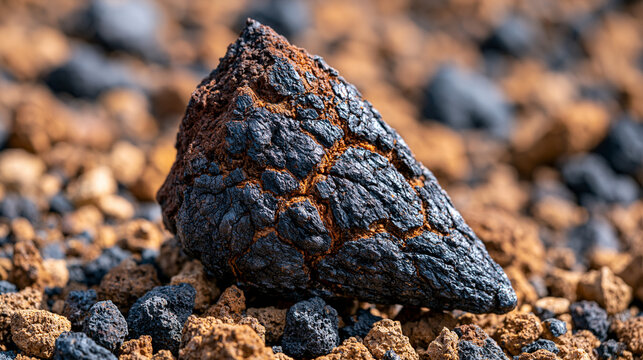 Basaltic volcanic bomb aerodynamic breadcrust exterior, spindle-shaped lava projectile with surface cracking from rapid atmospheric cooling, pyroclastic deposit specimen, geological documentation na