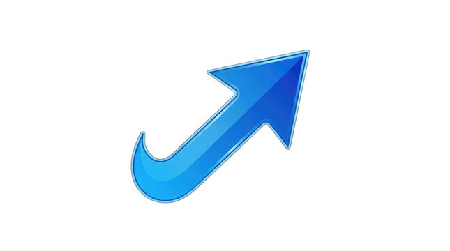 Glossy blue checkmark arrow combination symbolizing success progress and positive confirmation isolated on transparent background