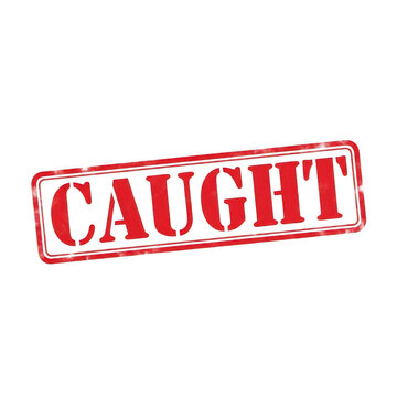 Red caught rubber stamp imprint on paper
