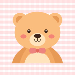 Fototapeta premium Cute baby teddy bear flat illustration