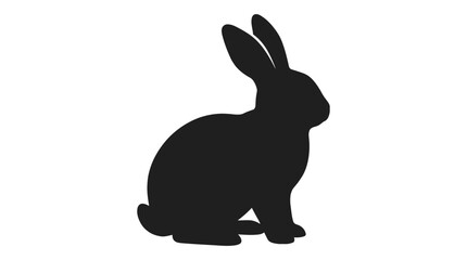 Rabbit Silhouette In Black And White A Simple Graphic Silhouette © GK
