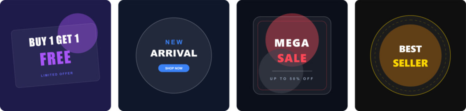 Minimalist promotional sale banners for e-commerce website marketing campaigns.