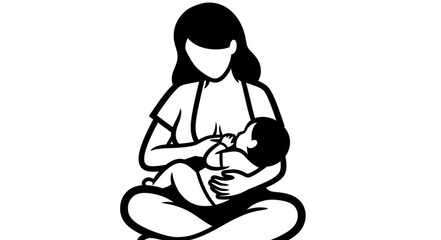 Obraz premium Mother breastfeeding her baby with love and care.