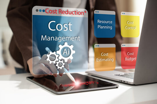 Performance concept of increase quality, speed, efficiency and reduce cost. Efficiency Business Concept. Business performance management and improvement concept. Cost reduction Concept.