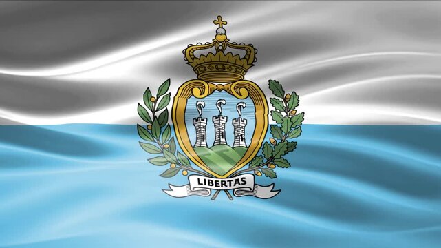 Detailed Emblem of Justice and Authority Floating Over Cloudy Sky Background