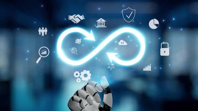 AI explores limitless innovation with virtual assistant guidance, artificial intelligence strategy, and AI potential for infinite business growth. Kernel