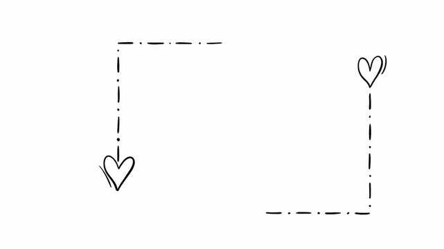 Hand drawn doodle note frames and heart borders set cute minimal sticky paper sketches