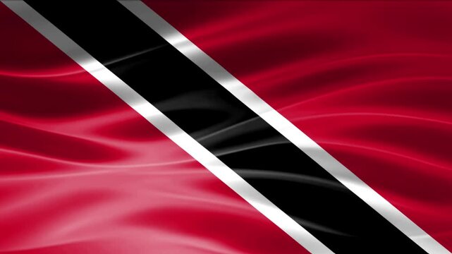 Waving National Flag with Red Black and White Diagonal Stripes Close Up Texture Background
