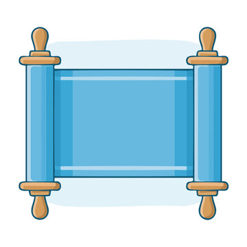 Flat design illustration of a Torah scroll
