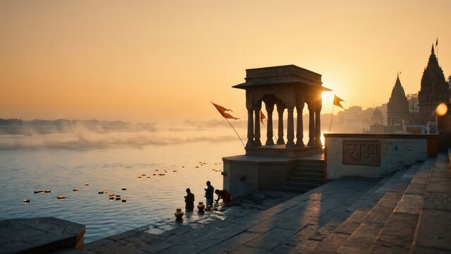 Tulsi Ghat Varanasi Sunrise &ndash; Sacred Ganga River View