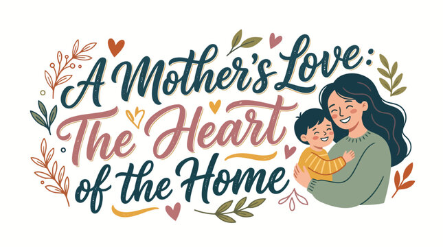 Mothers Love Heartwarming Illustration for Mothers Day
