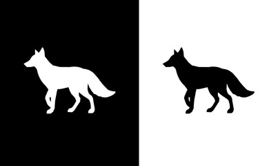 fox silhouette vector illustration, black silhouette of fox, black wolf silhouette vector illustration, black silhouette of wolf vector illustration, wolf, fox, animals, animal, silhouette,  © SUMAIRA