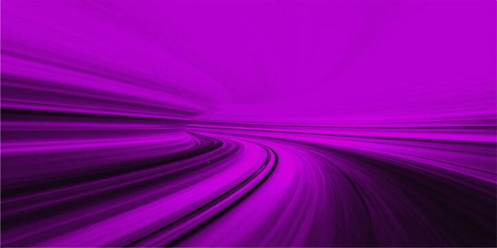 Abstract purple motion background with glowing lines, speed blur waves and colorful highway night design