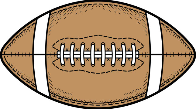 American Football Ball - Isolated on White Background