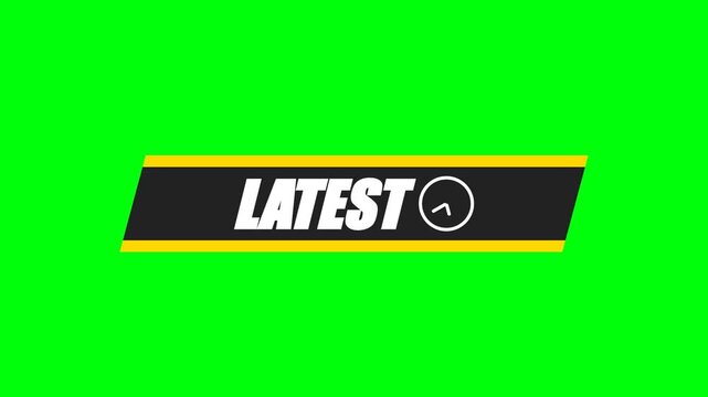 Animated Latest News Lower Third Graphic on Green Screen.