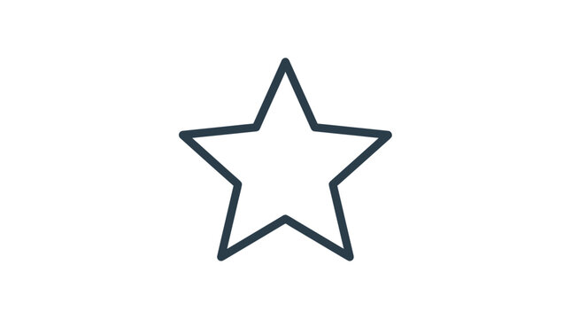 Simple Outline Star Icon, Minimalist Design, White Background