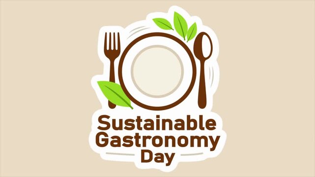 Sustainable gastronomy day menu logo