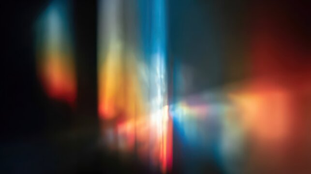 Abstract light streaks with chromatic aberration during a dramatic colorful bokeh effect
