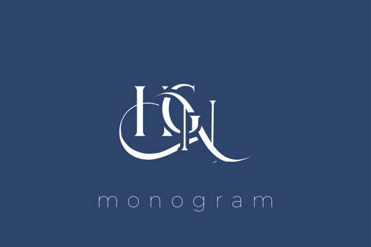 HGN Elegant Monogram Logo Design With Decorative Lettering