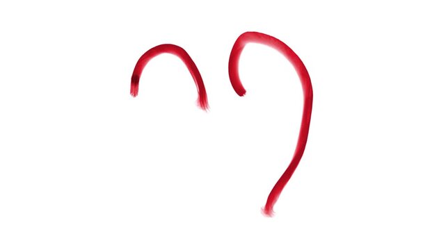 A brush stroke of painted heart