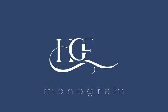 HGE Elegant Monogram Logo Design With Decorative Lettering
