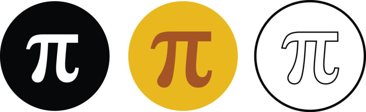 Pi symbol vector icon. Mathematical pi symbol