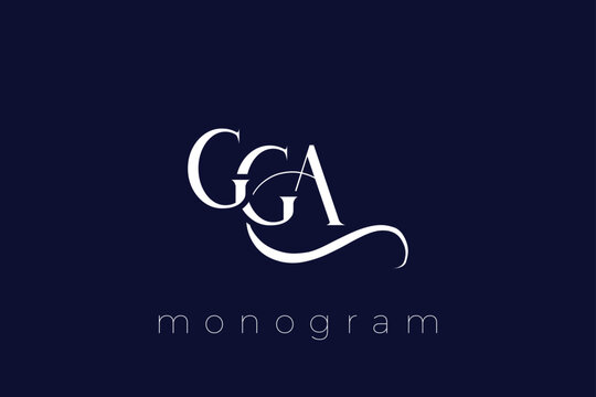 GGA Elegant Monogram Logo Design With Decorative Lettering