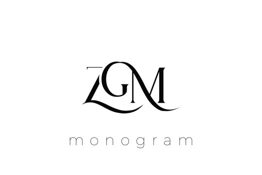 ZGM Elegant Monogram Logo Design With Decorative Lettering