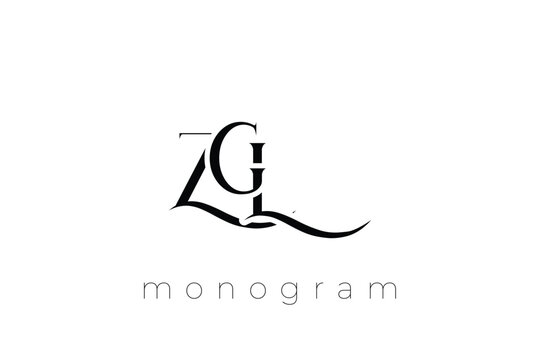 ZGL Elegant Monogram Logo Design With Decorative Lettering