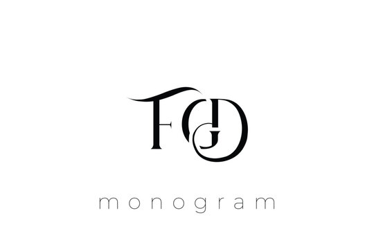 FGD Elegant Monogram Logo Design With Decorative Lettering