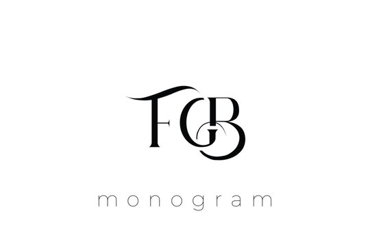 FGB Elegant Monogram Logo Design With Decorative Lettering
